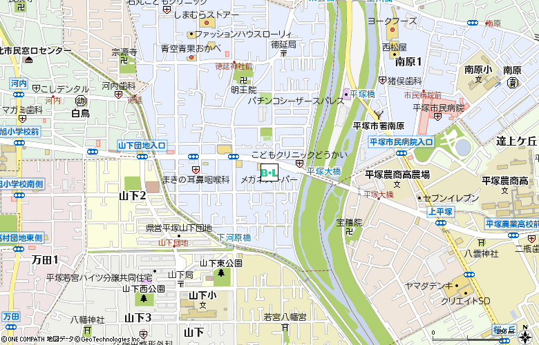 メガネスーパー 平塚徳延店付近の地図